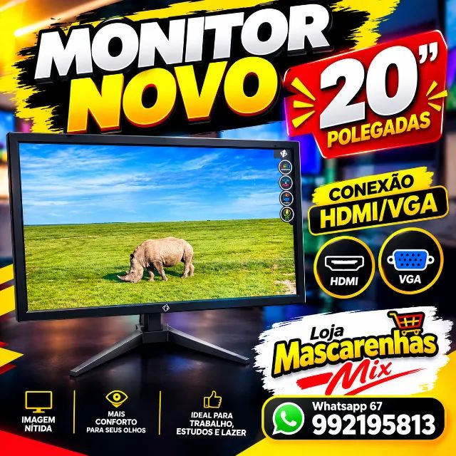 Monitor 20 POL. Hdmi Novo - Foto 2