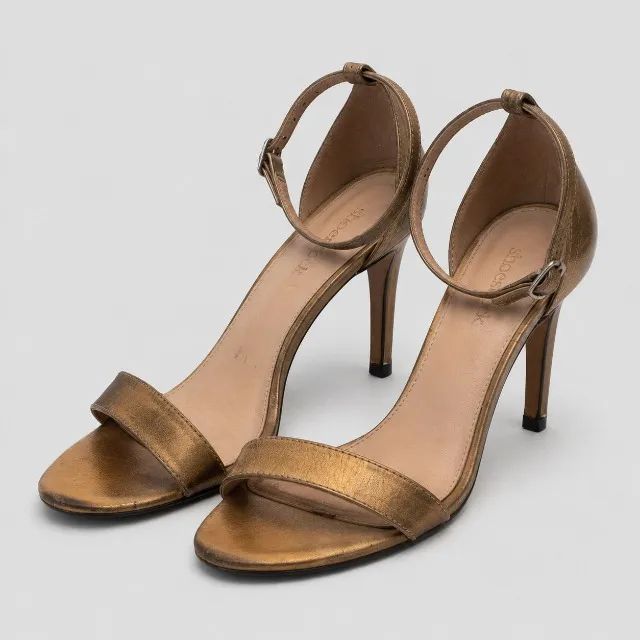 Sandália Shoestock bronze dourado metalizado - Foto 2