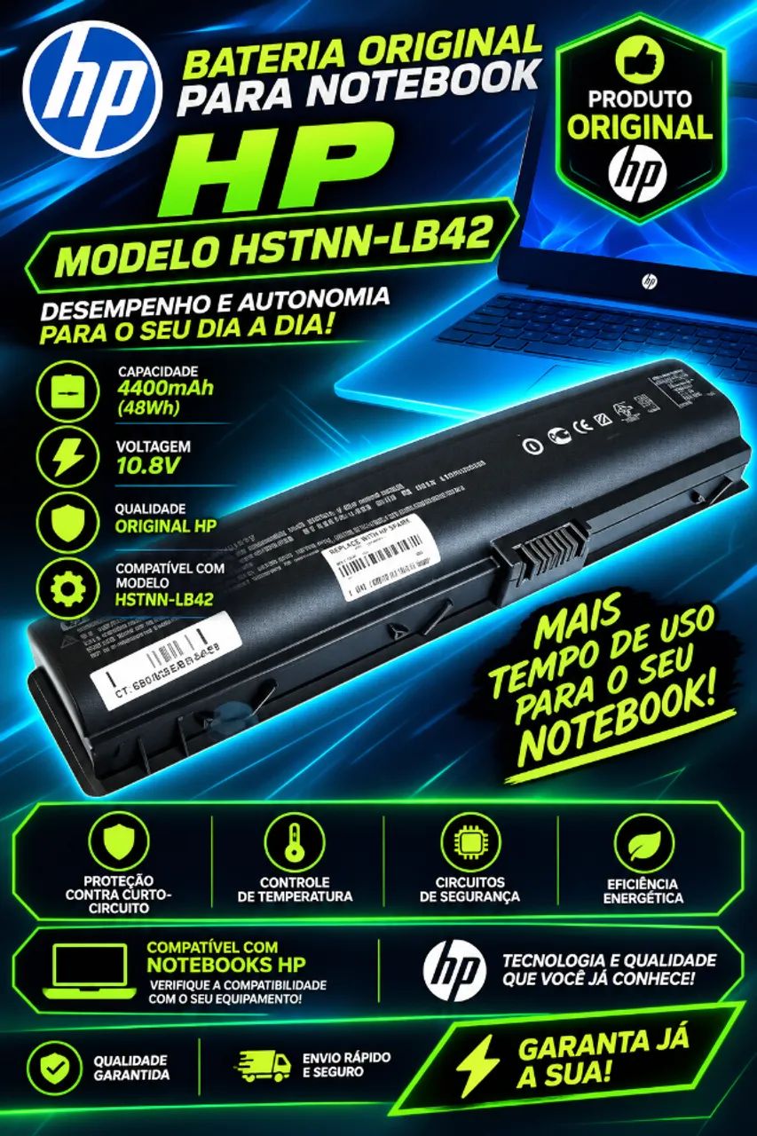 Bateria Original Para Notebook HP Modelo HSTNN-LB42
