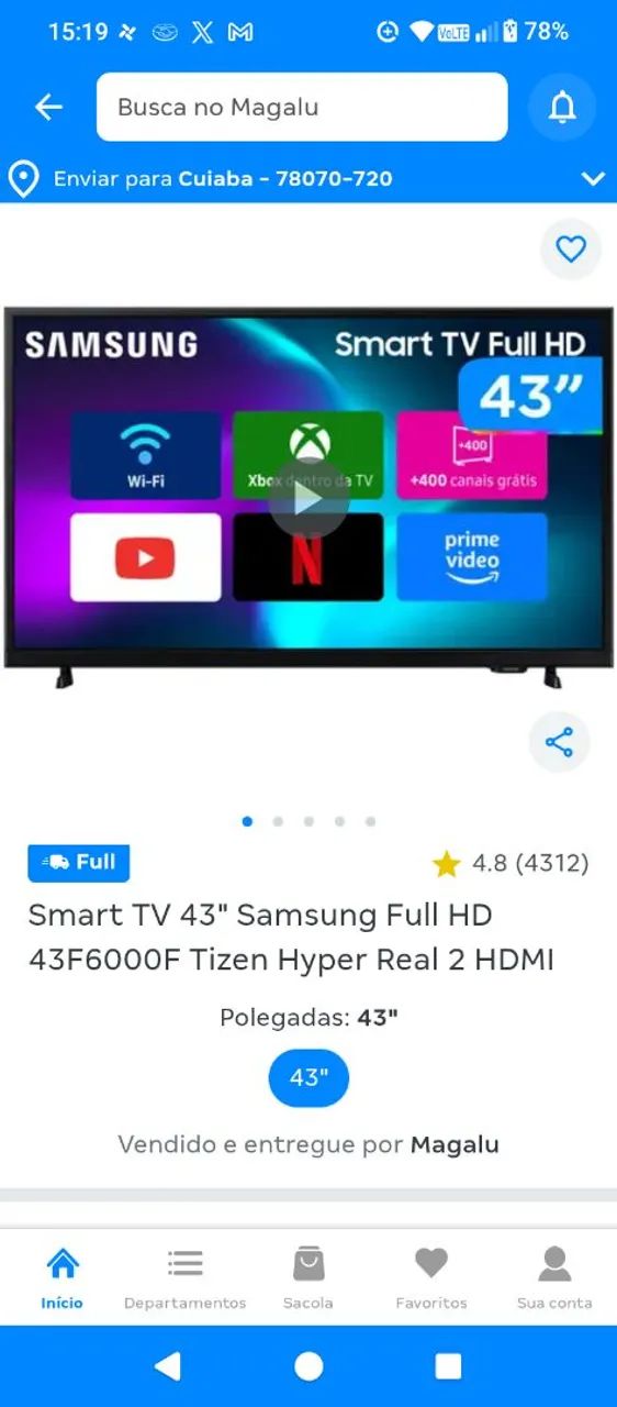 Vendo TV 43" Samsung semi nova 1,100  - Foto 3