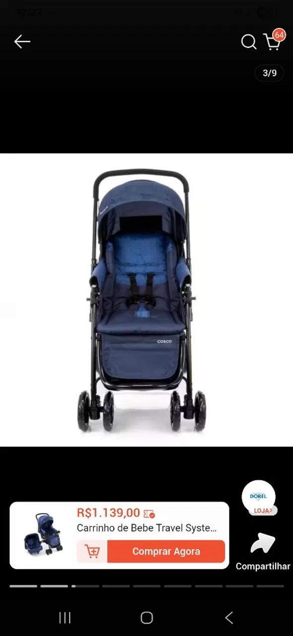 Carrinho com bebê conforto super conservado