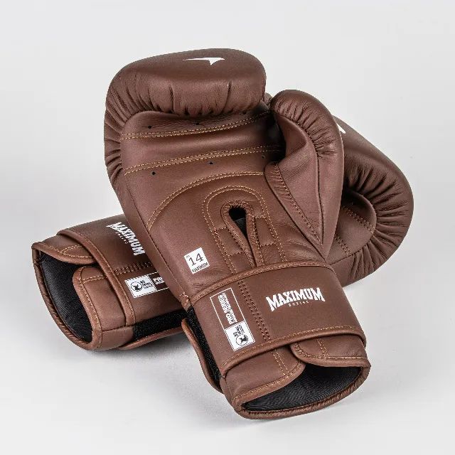Par Luva Profissional Couro Muay Thai Kickboxing Boxe Maximum - Foto 5