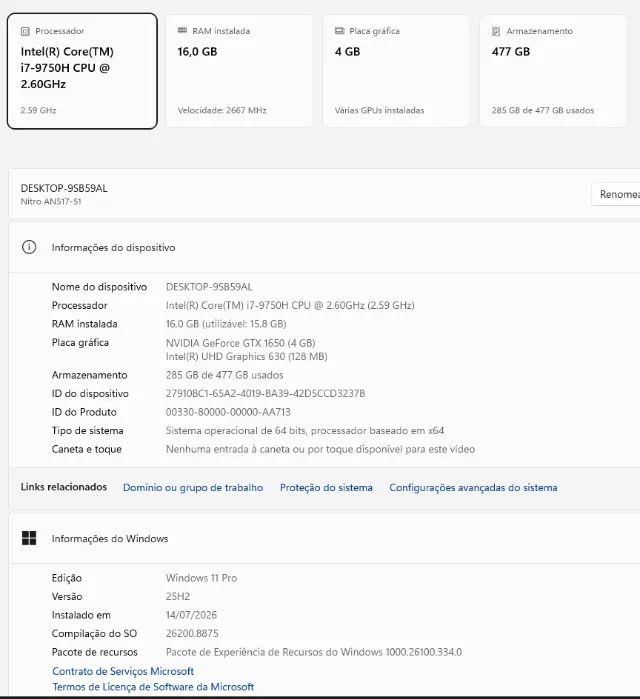 Notebook Acer Nitro 5 - Foto 4