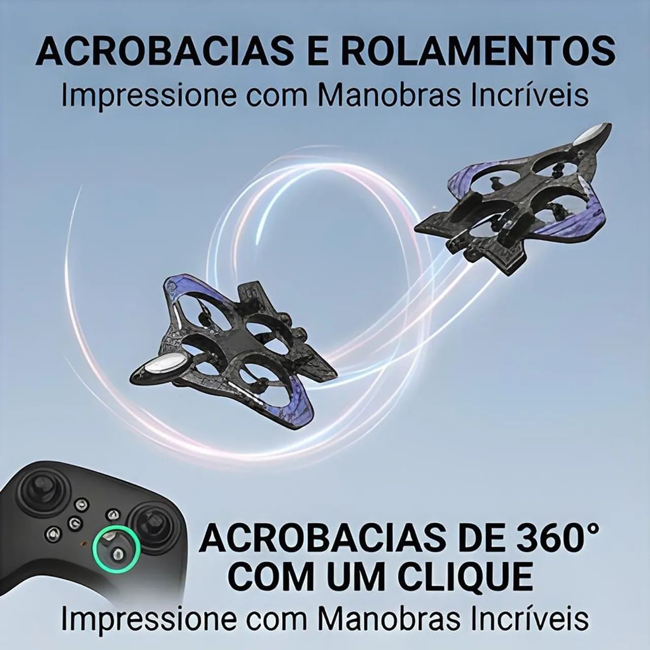 Jato drone vôo horizontal e vertical 