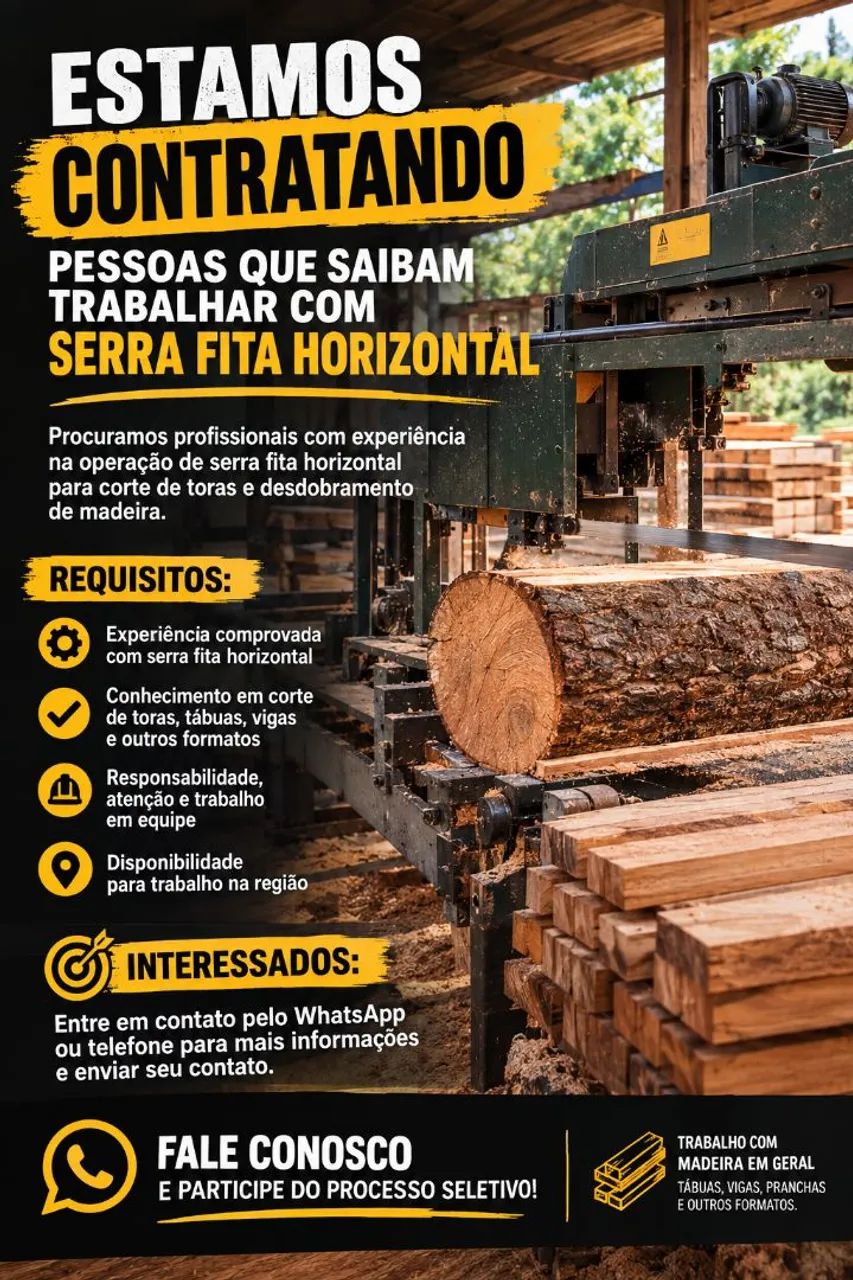 Serrador com Experiência - Vaga de Trabalho