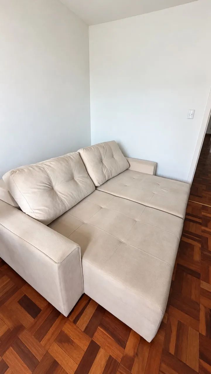 Sofa Retratil Bege 3 lugares - Foto 3