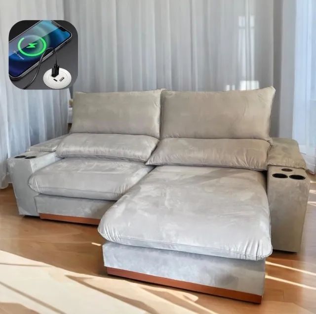Sofá Retrátil Smart Grazi 250 Veludo - Foto 2