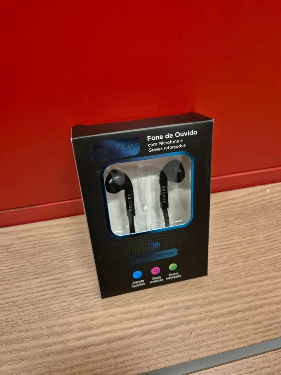 Fone de Ouvido VX Case com Microfone e Graves Reforçados - Novo