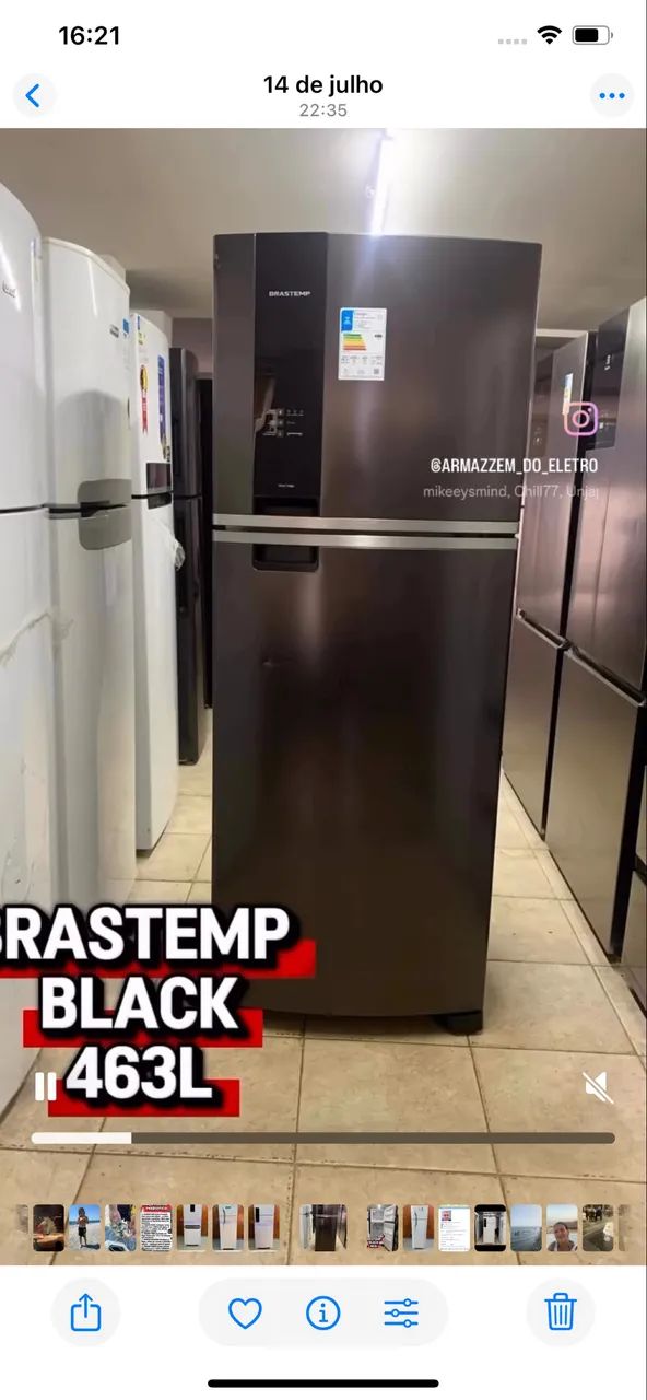 Geladeira BLACK BRASTEMP 463L NOVA