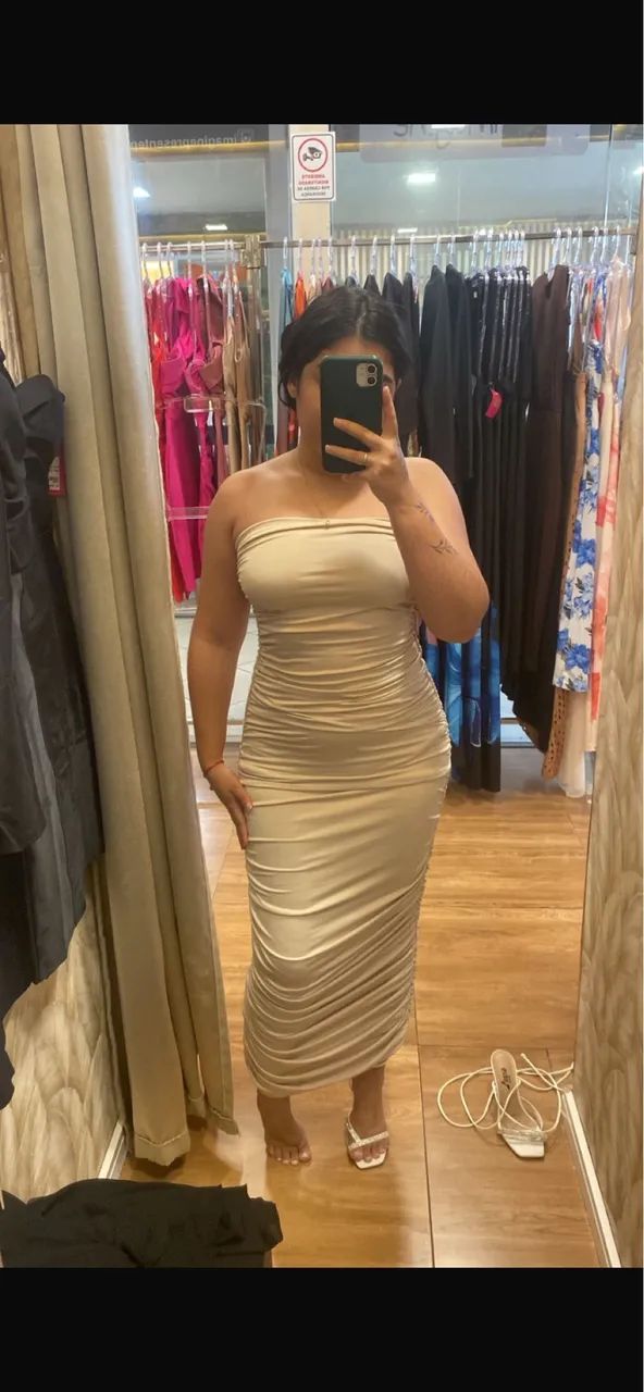 Vestido Para Festa Midi Tomara Que Caia