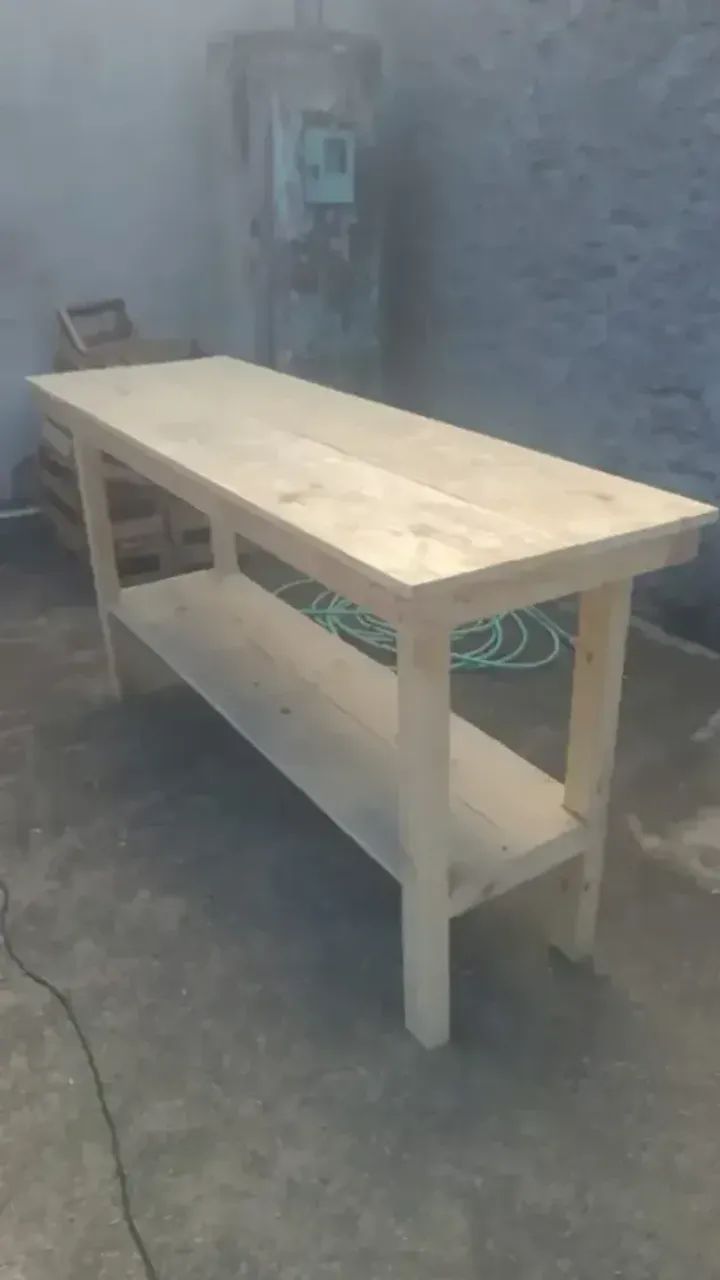 Bancada de Oficina / Mesa de Trabalho em Madeira Reforçada, Colada e Parafusada - Foto 2