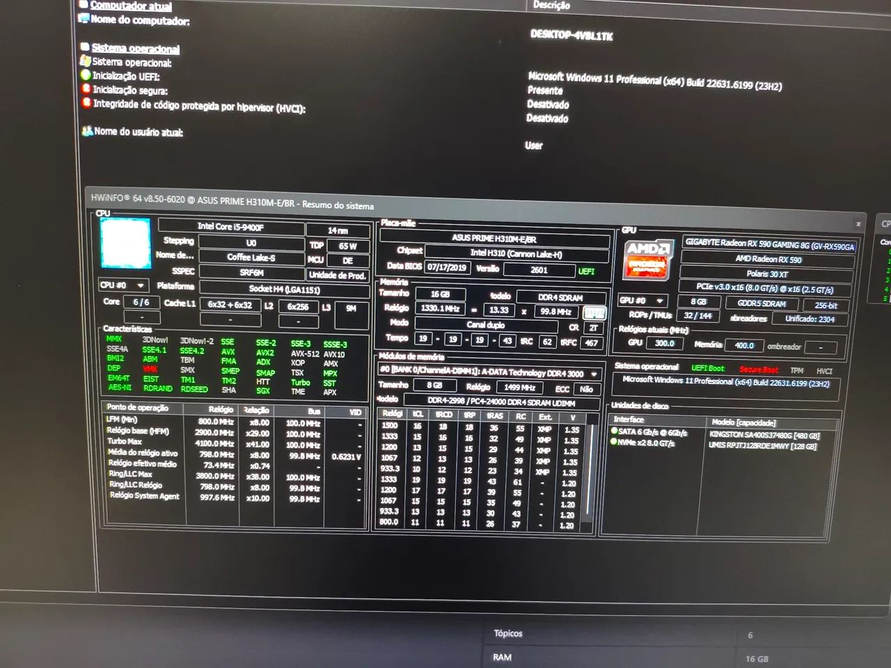 PC Gamer i5-9400F + RX 590 8GB + 16GB RAM - Foto 5