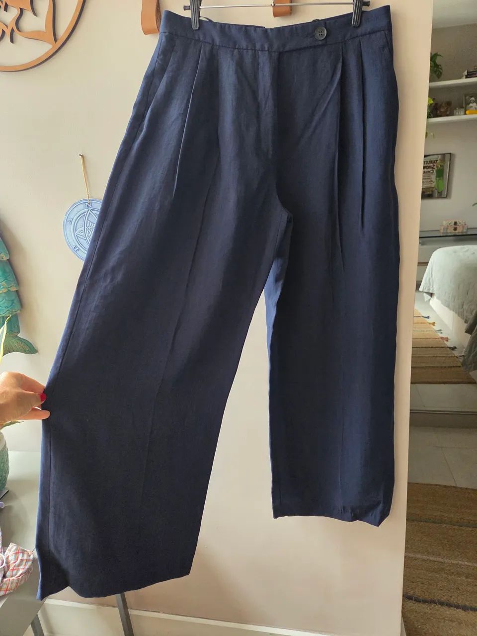 calça zara azul marinho m - Foto 2