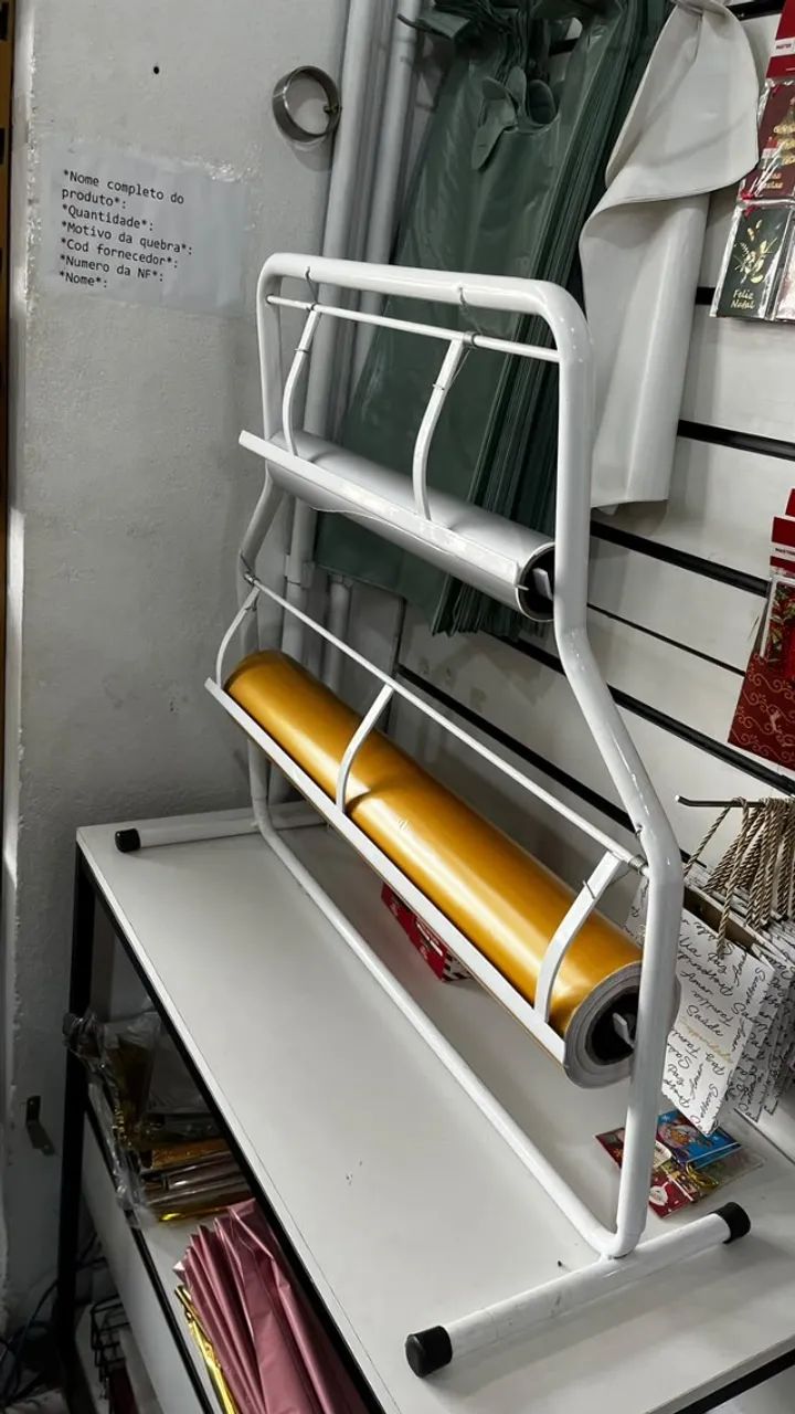 Suporte Duplo para Bobinas Papel Kraft/Presente 60 e 40cm - Foto 4