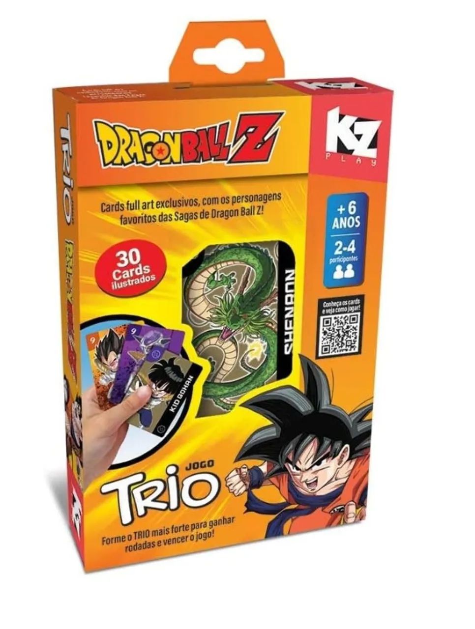 Jogo Trio Dragon Ball Z - KZ Play Caixa com 30 Cartas (Novo