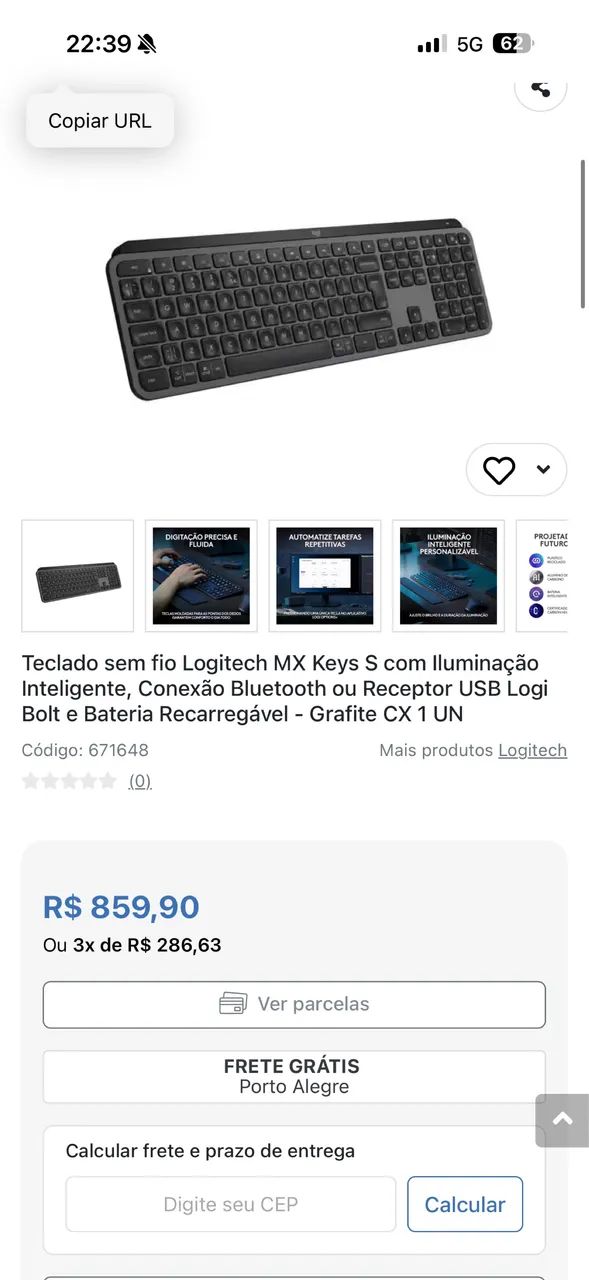 Teclado sem fio Logitech MX Keys - Foto 2