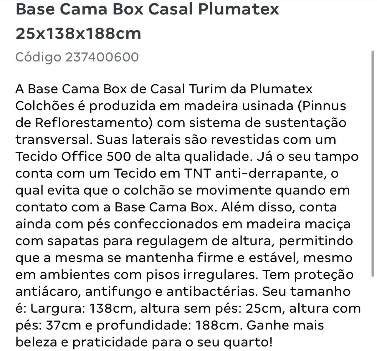 Cama Casal Plumatex Turim - Foto 3