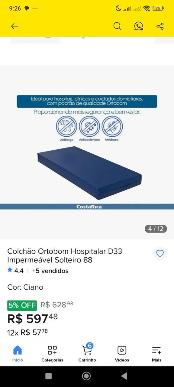Colchão hospitalar D33 1,88 x 0,88 - Foto 4