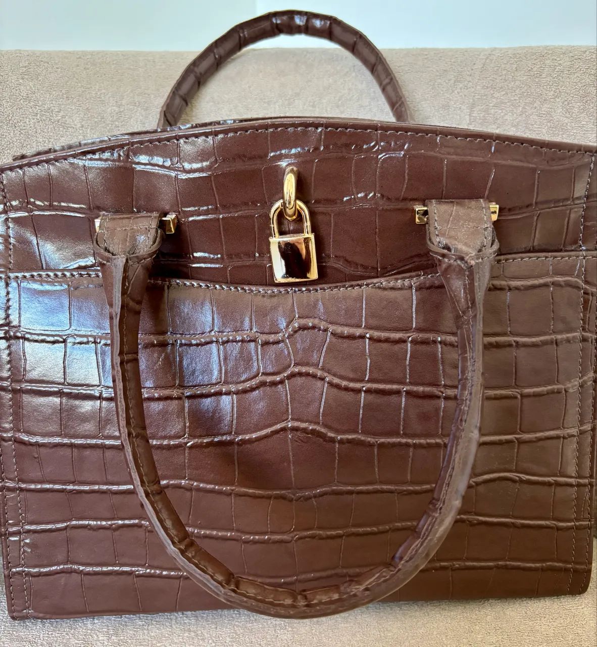 Vendo bolsa nova de couro Croco Corello! - Foto 3