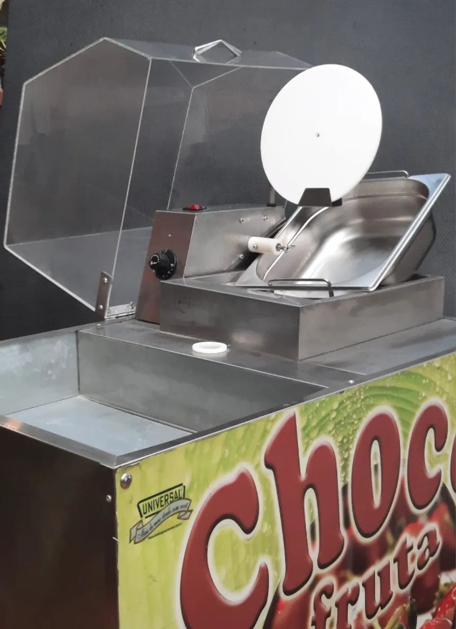 Carrinho para espetinho de frutas com cobertura de chocolate - Foto 3