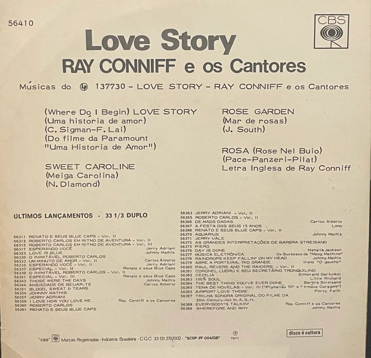 Ray Coniff Love Story 1971 Vinil Compacto - Foto 2