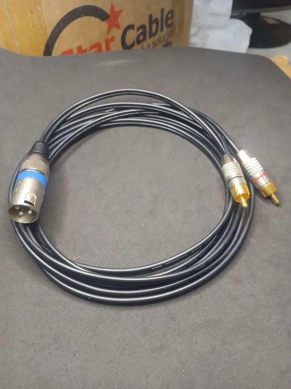 Cabo para Controladora XLR Macho para RCA 2 metros Profissional