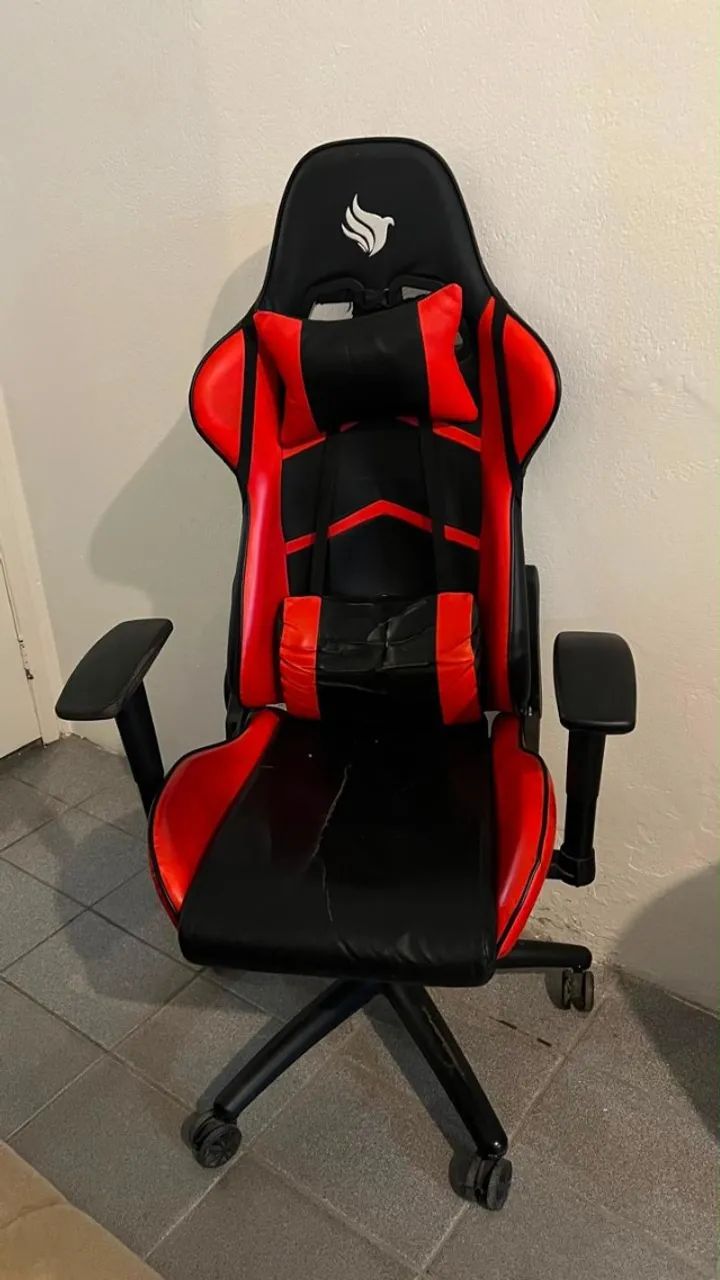 Cadeira Gamer Reclinável com Apoio Lombar e Cervical