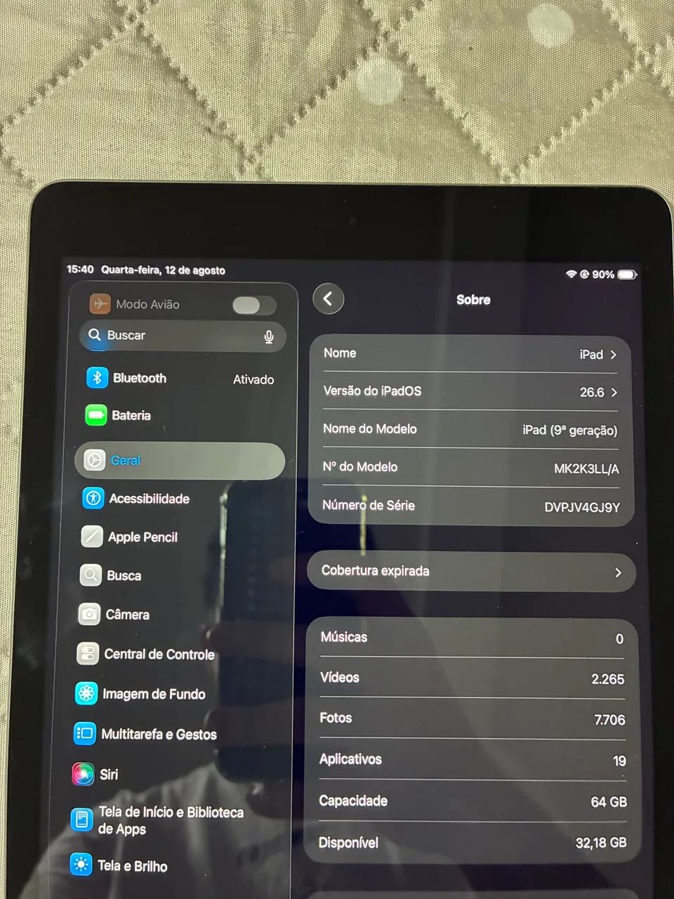 iPad 9 geração 64GB Space Grey - Excelente estado - Foto 3