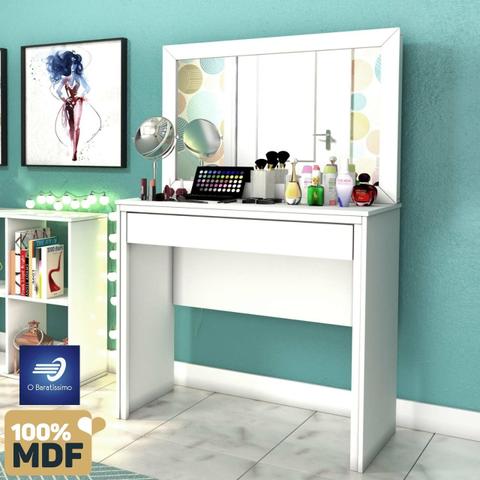 Penteadeira 100% MDF com 1 espelho e 1 gaveta #FreteGRÁTIS* #Garantia #Lacrado - Foto 3