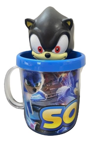 Kit Sonic The Hedgehog Caneca + Boneco