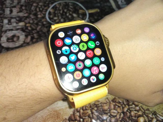PROMOÇÃO PRA ACABAR!! Smartwatch NFC Dourado com 3 PULSEIRAS!! (G9 ULTRA PRO GOLD 2023) - Foto 3