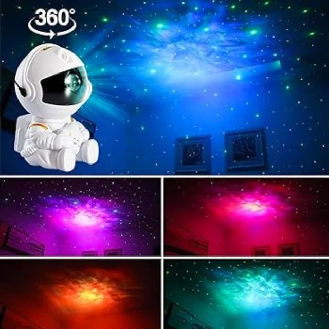 Projetor de Luz Noturna Galáxia Nebulosa Astronauta Estrelas Multicor - Foto 5