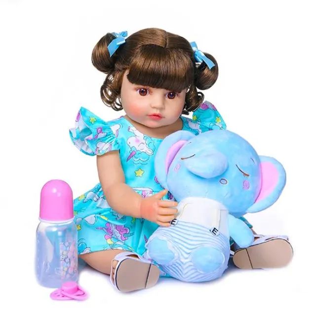 Boneca Bebe Reborn Original Silicone Realista Unicórnio com 55 CM