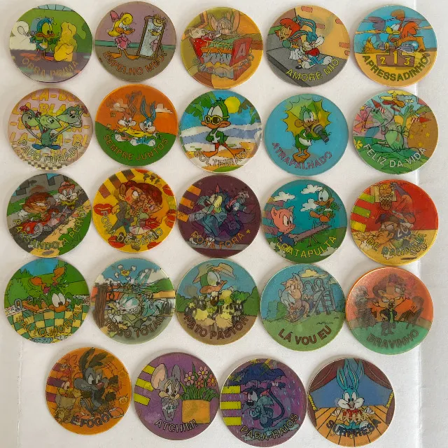 24 Magic Tazos TinyToon - Série Magic Tazo Elma Chips com 24 unidades