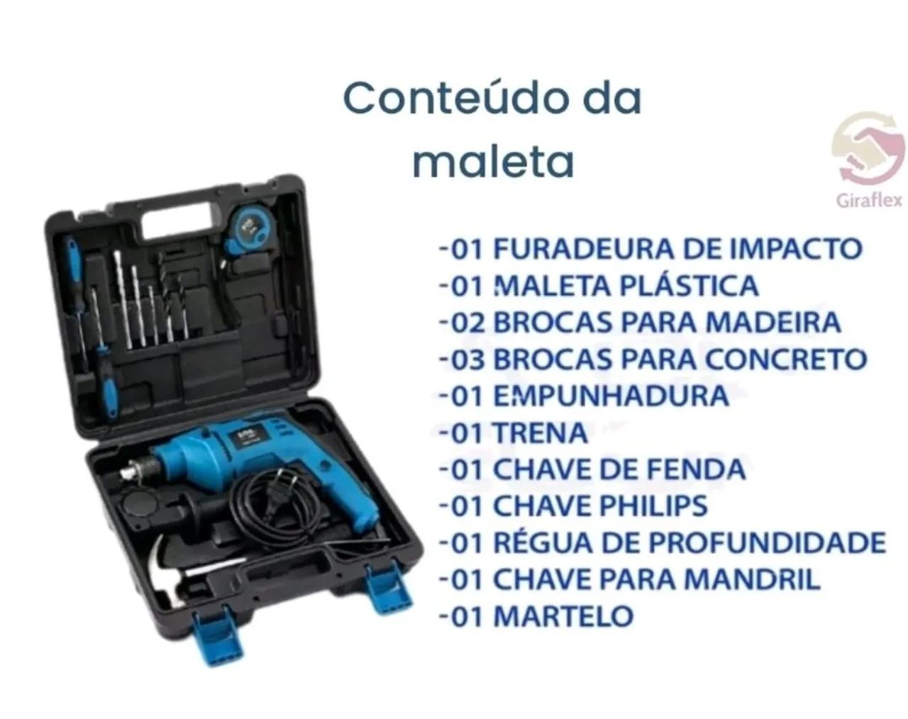 Furadeira de impacto 650w Com Maleta e Acessórios ( Rolamentada ) - Foto 6