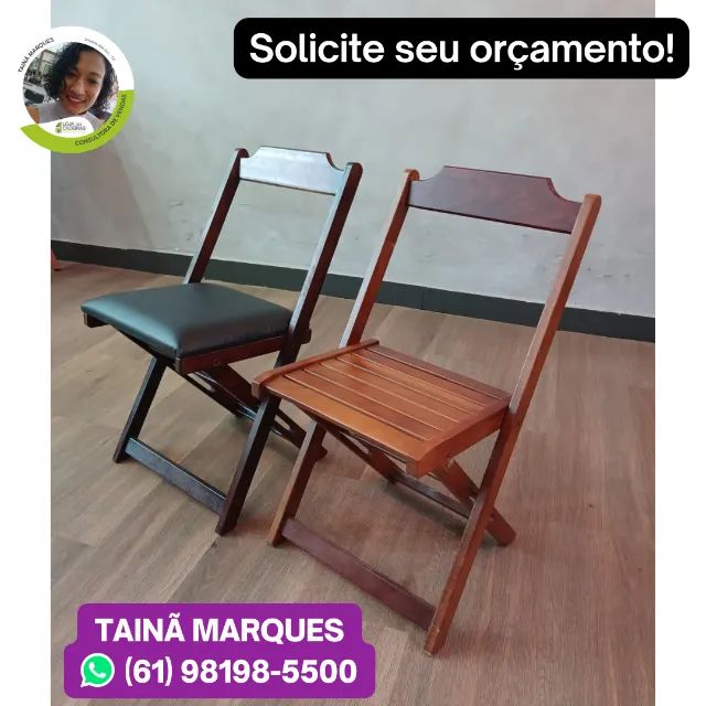 Cadeiras de Madeira com ou Sem Almofada