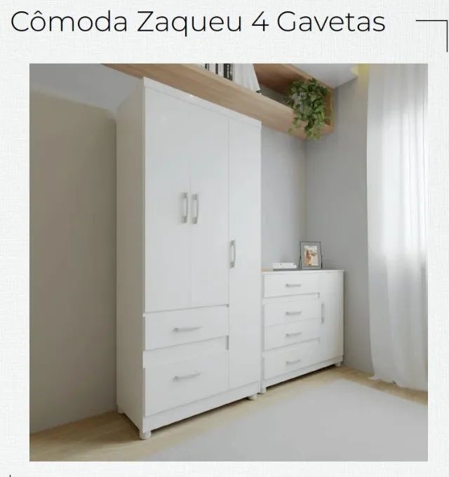 Cômoda Zaqueu 4 Gavetas 100% MDF  - Foto 2