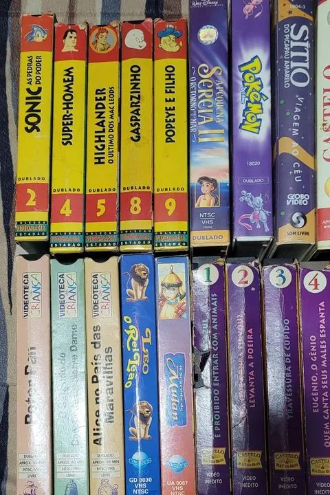Lote de fitas VHS - Desenhos