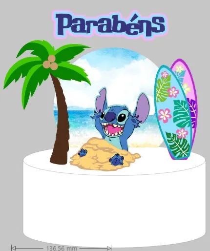 Topo de bolo Lilo & Stitch - Pronta entrega - Foto 6