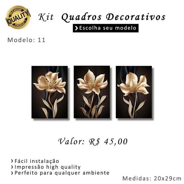 Kit Quadros Decorativos em MDF 03