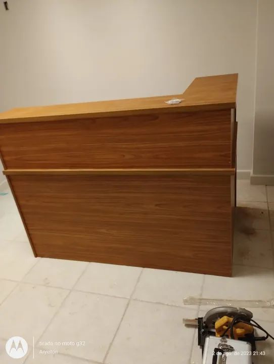 Balcão L simples amadeirado freijó - Foto 3