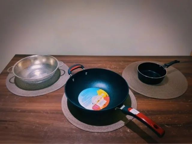 Kit Cozinha Completa - Frigideira Antiaderente + Escorredor de Macarrão + Panela Pequena M