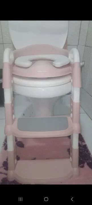 Assento Sanitário Infantil com Degraus - Rosa - Foto 3