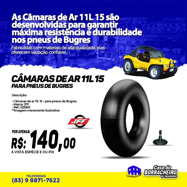Câmaras de ar 11L 15 - para pneus de Bugres - Foto 3