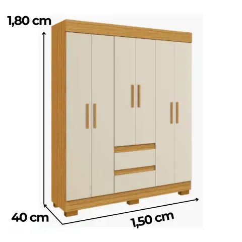 Guarda Roupa 6 Portas com Pés -Móveis de Fábrica - Foto 4