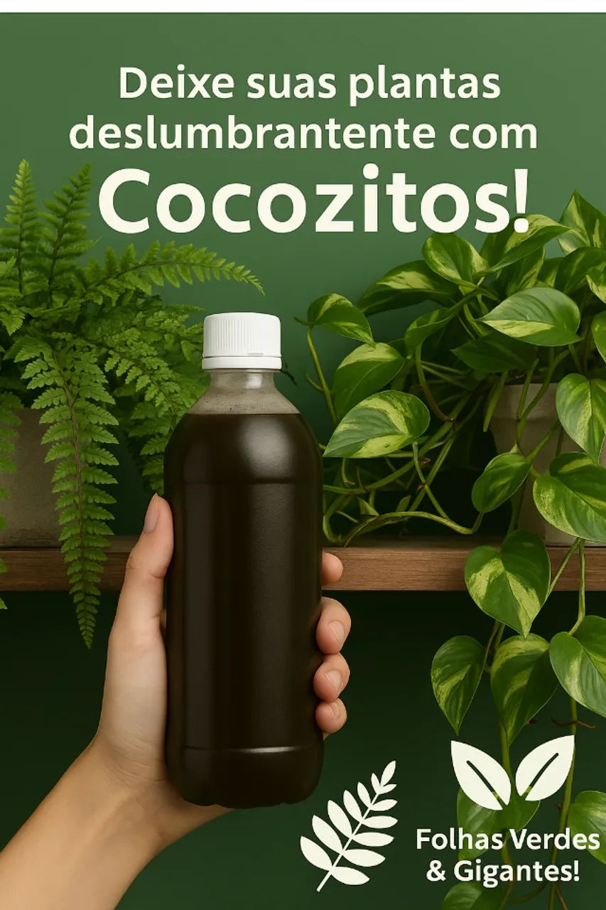 Adubo Líquido 1 Litro Concentrado Cocozitos | Rende 15 Litros | Biofertilizante Orgânico - Foto 4