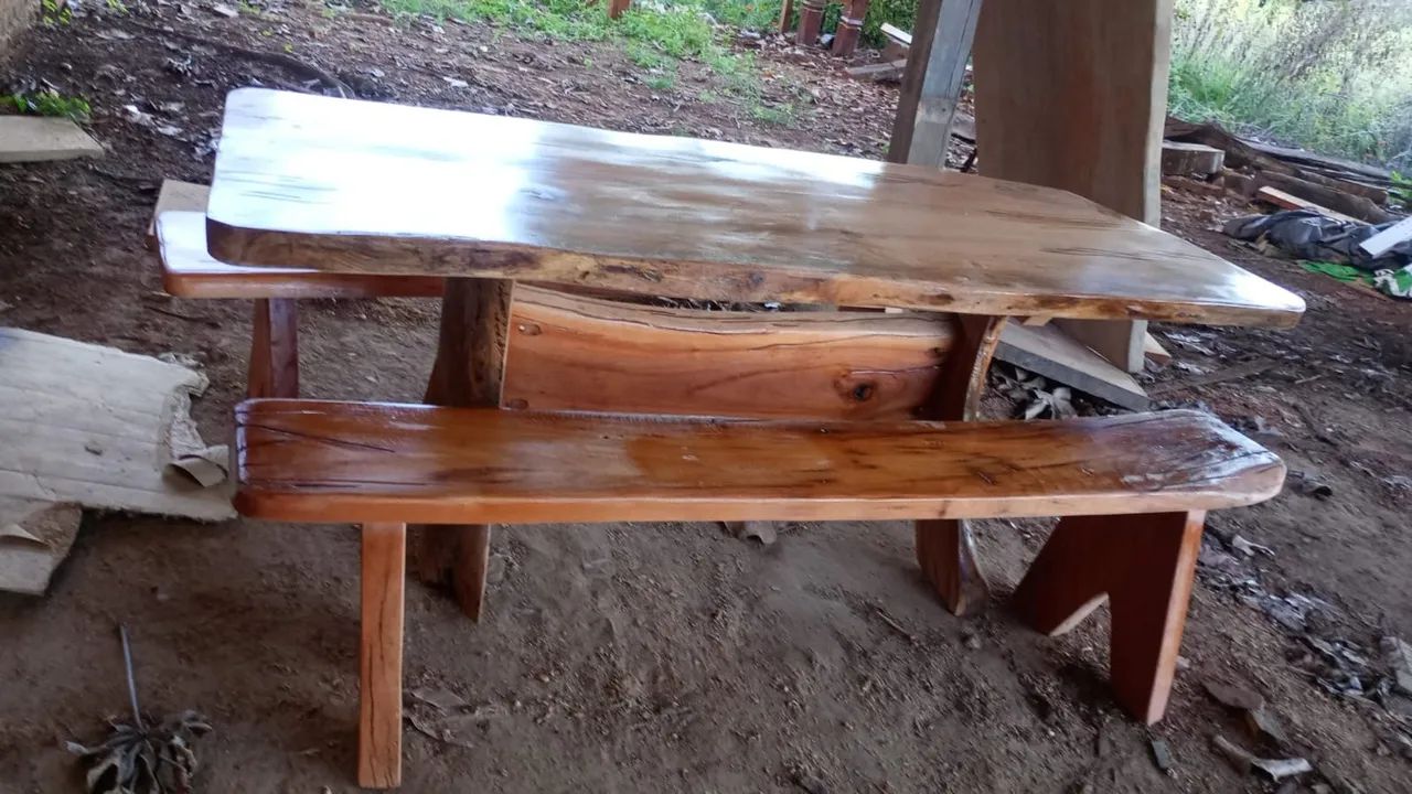 Mesa rústica em Madeira Maciça - Foto 4