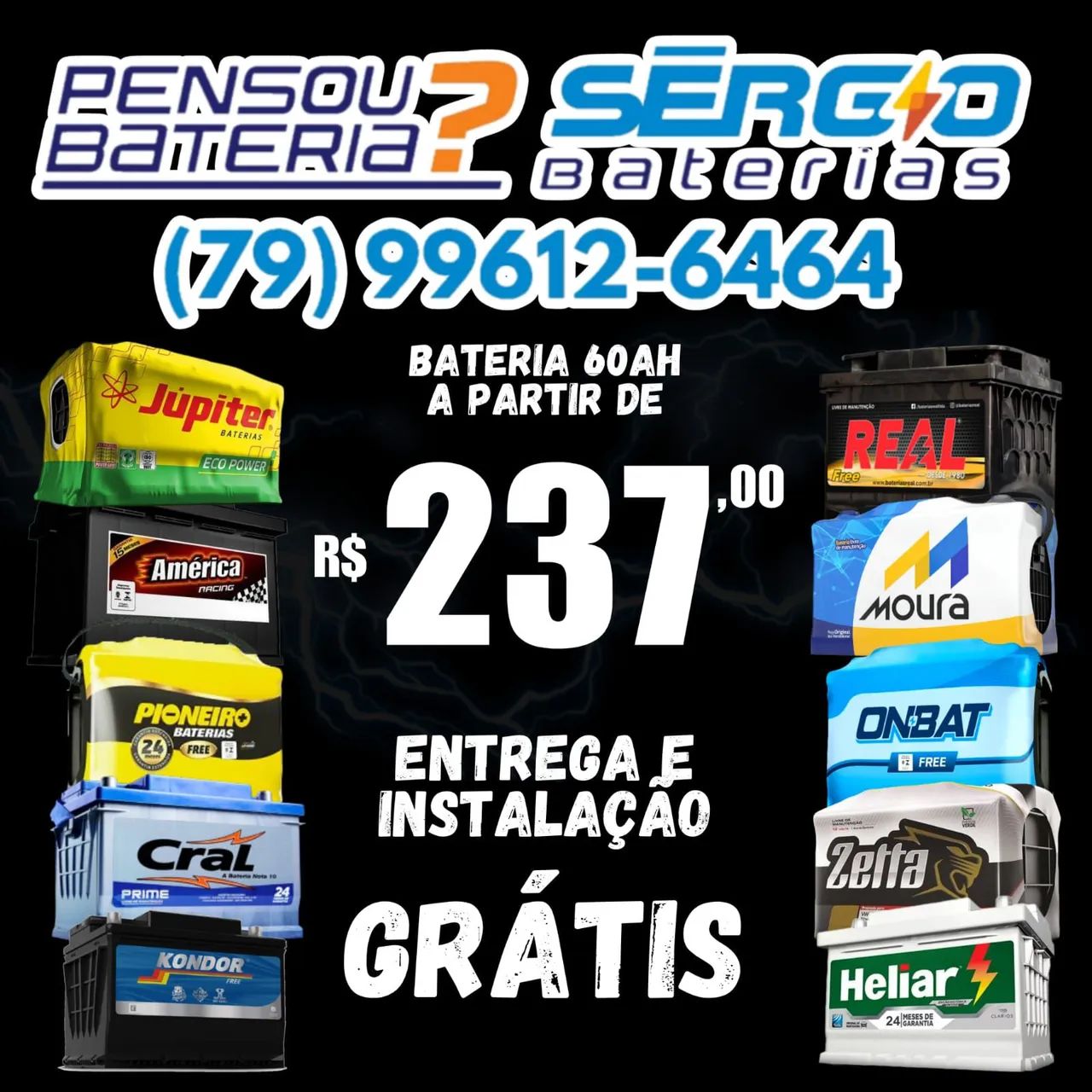 BATERIA EM 10 X ENTREGA GRÁTIS 