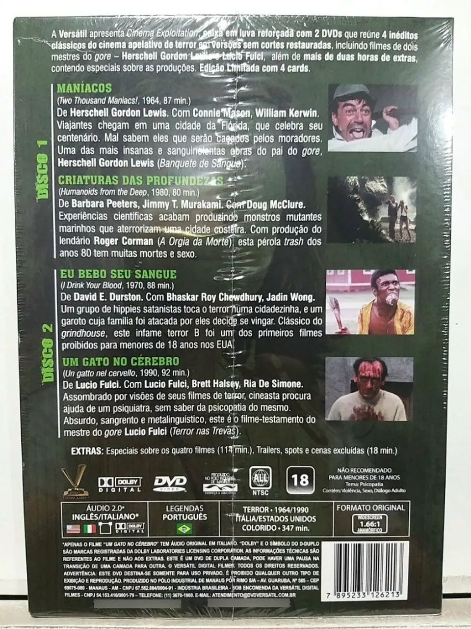 Dvd lacrado cinema exploitation volume 1 e 2 - versatil home video - Foto 3