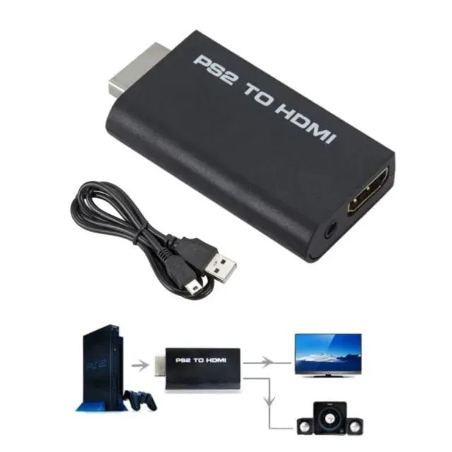 Adaptador Conversor PS2 Para HDMI Play 2 to HDMI - Foto 3